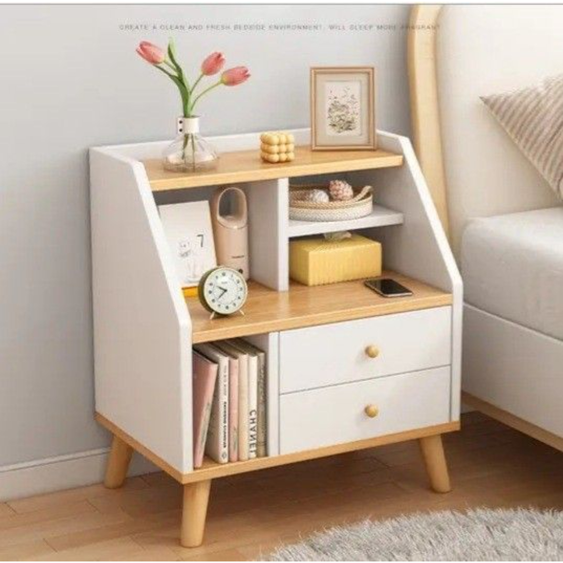Primrose Engineered Wood Bed Side Table, BSU113